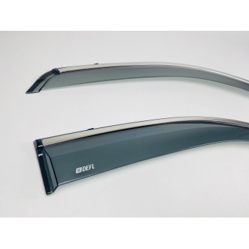 Дефлектори вікон Mercedes Vito W-447 Viano 2015+ з нерж. хром полоскою-3